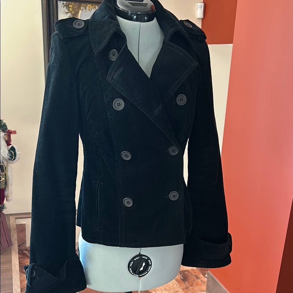 Black Double-Breasted Women's Jacket